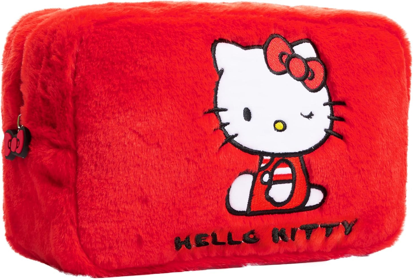 Cute Makeup Bag - Hello Kitty Fluffy Kawaii Travel Cosmetic Bag for Women & Teens | Perfect Gift Idea