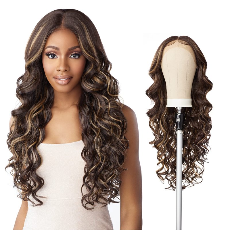 Sensationnel Butta Lace Wigs - Unit 32 Extra Wide 5 Inch Deep Parting Synthetic Preplucked Hairline Glueless Lacefront (1 JETBLACK)
