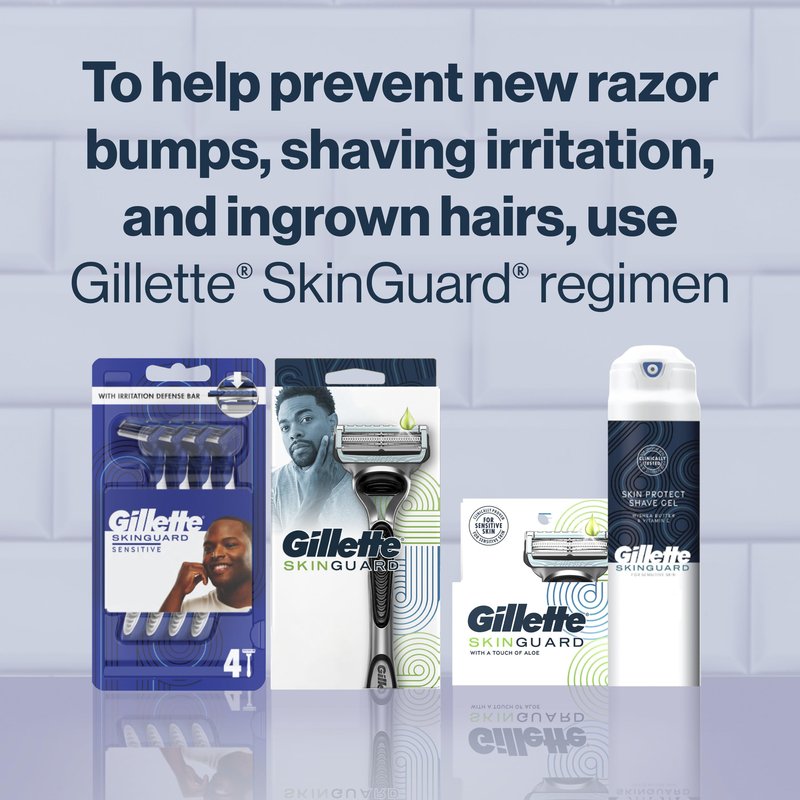 Gillette SkinGuard Shave Gel for Men, 7 oz Skin Protect Shave Gel with Shea Butter and Vitamin E