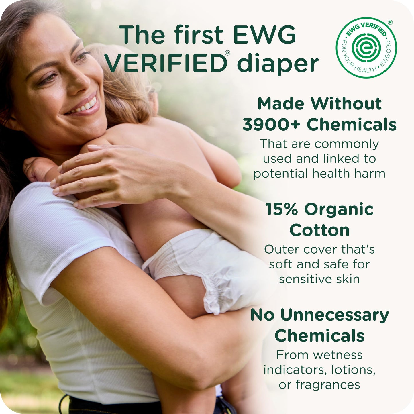 Our Diapers | The First EWG Verified & Microbiome-Friendly Diaper | 12-Hour Leak Protection | Made with Organic Cotton & Plant-Derived Materials | Totally Chlorine Free | Size 1 (7-14 lbs) 42 Count