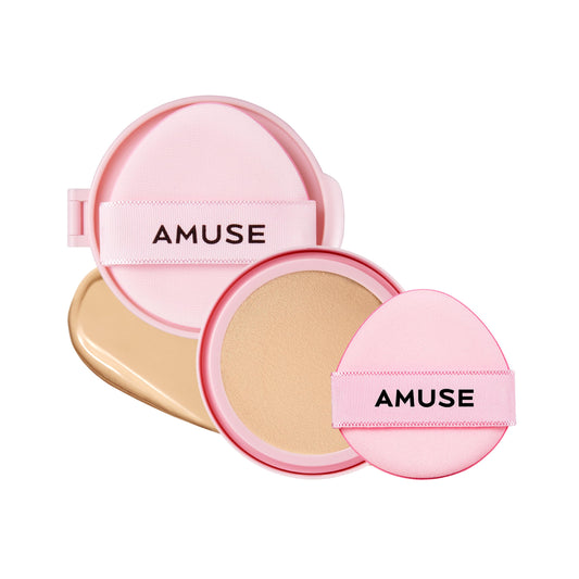 AMUSE SEOUL Dew Power Vegan Cushion Foundation Refill (02 HEALTHY REFILL) - Semi Glow, Full Coverage, Dewy Finish, Long Lasting, Lightweight, Smooth Radiant Skin, Vegan, Korean Beauty Makeup