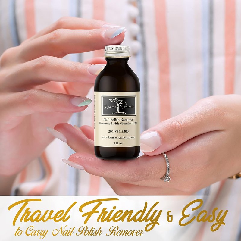 Organic Nail Polish Remover - Unscented with Vitamin E Oil | Non-Toxic, Vegan, Acetone-Free - 4 fl. Oz.