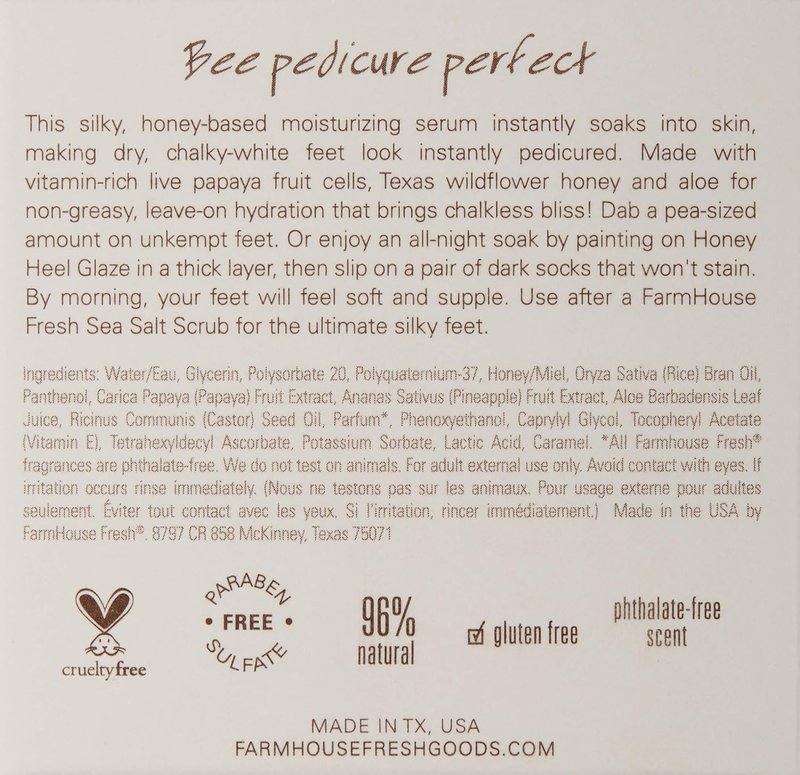 FarmHouse Fresh Honey Heel Glaze - Nourishing Foot Cream | 3 Fl Oz