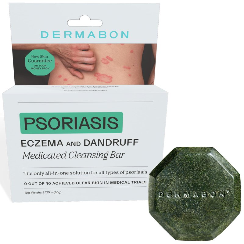 Dermabon Psoriasis, Dermatitis & Dandruff Control Soap Bar with 2% Coal Tar as Active Ingredient for Eczema Relief - 1 Pack