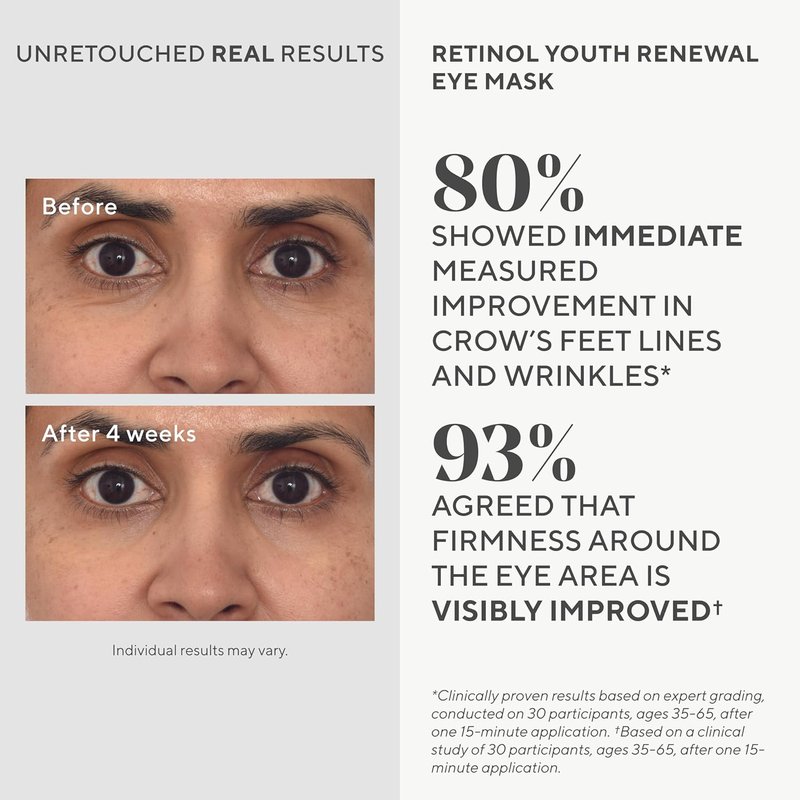 Murad Retinol Eye Masks - Bio-Cellulose Under Eye Patches for Lines, Wrinkles & Puffiness | Full Absorption