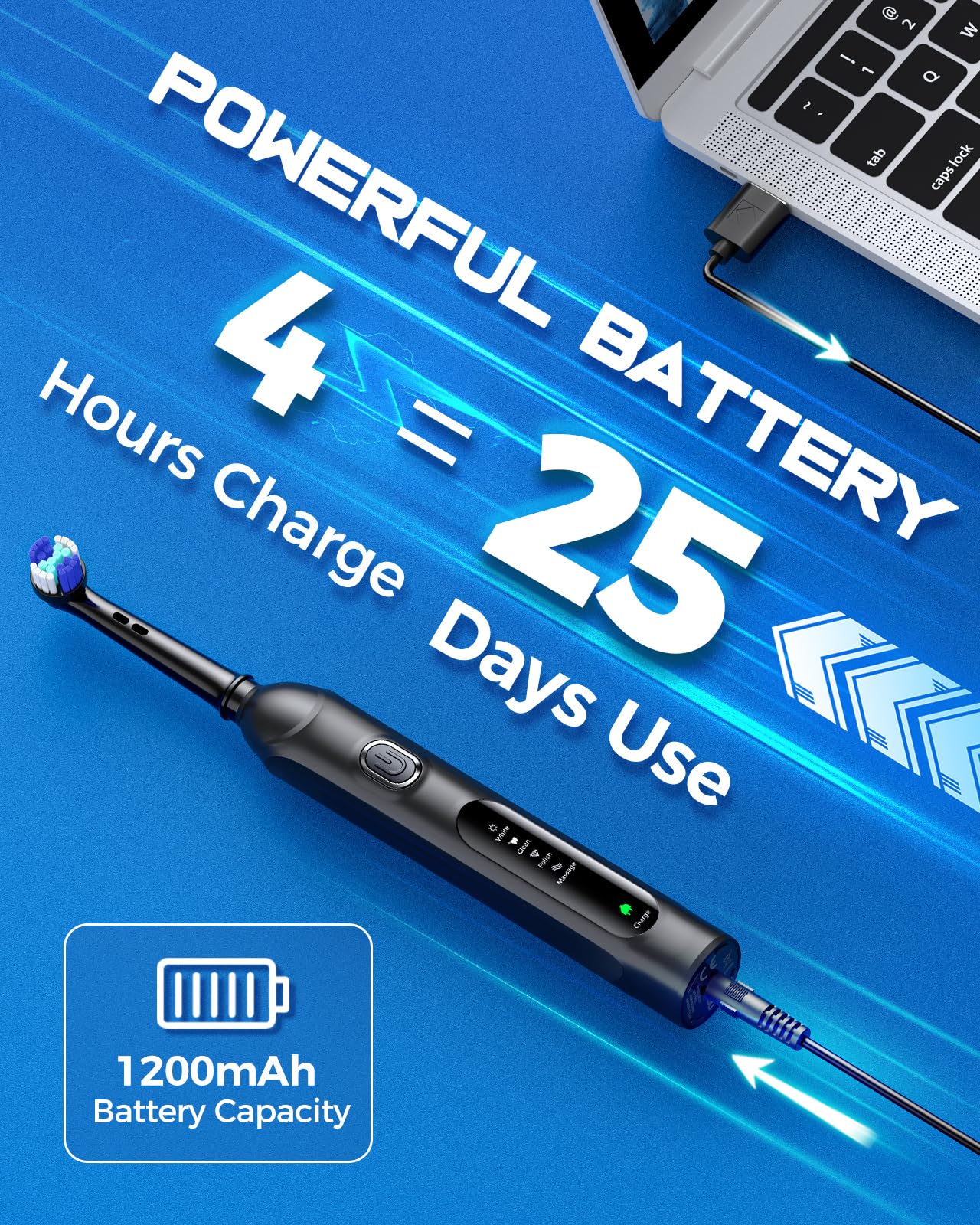 TEETHEORY Rotating Electric Toothbrush for Adults with 8 Brush Heads (2 Types), 4 Modes Deep Clean Electric Toothbrush with Rechargeable Power and 2 Min Smart Timer Grayish