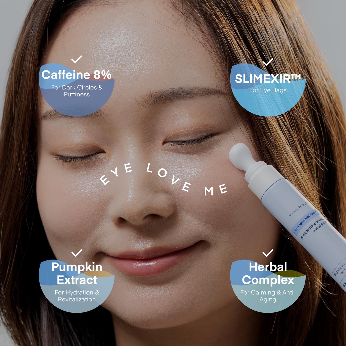 TEREZ & HONOR 8% Caffeine Eye Cream with SLIMEXIR™ & Korean Herbal Blend – Dermatologist Tested Formula for Dark Circles, Puffiness, Eye Bags & Wrinkles with Gua Sha Applicator, 0.67 fl oz