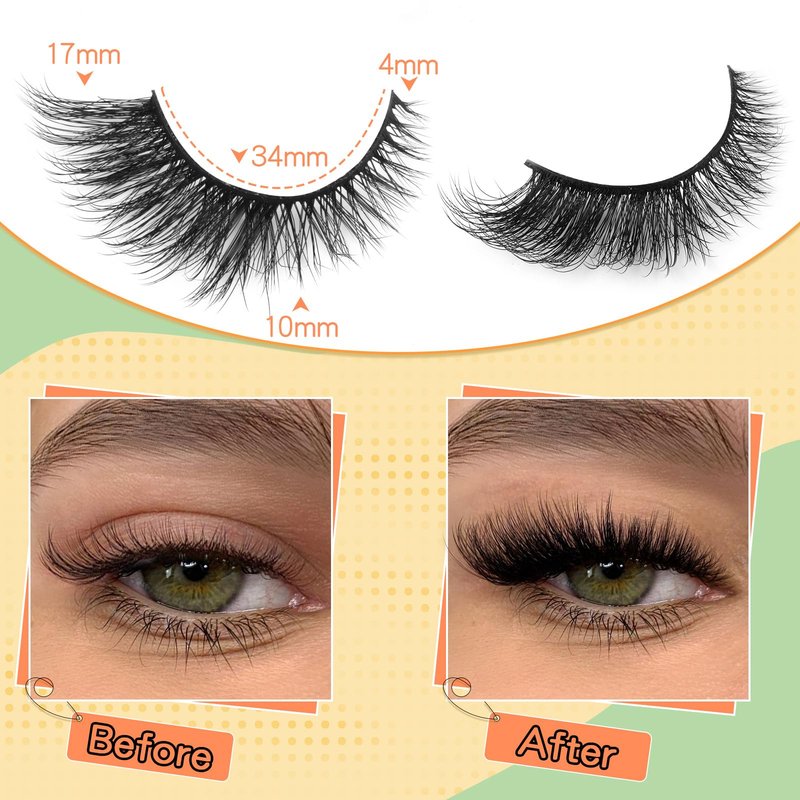 Natural Lashes Cat Eye False Eyelashes Wispy Mink Lashes that Look Like Extensions Fox Eye Lashes 9 Pairs by Zegaine