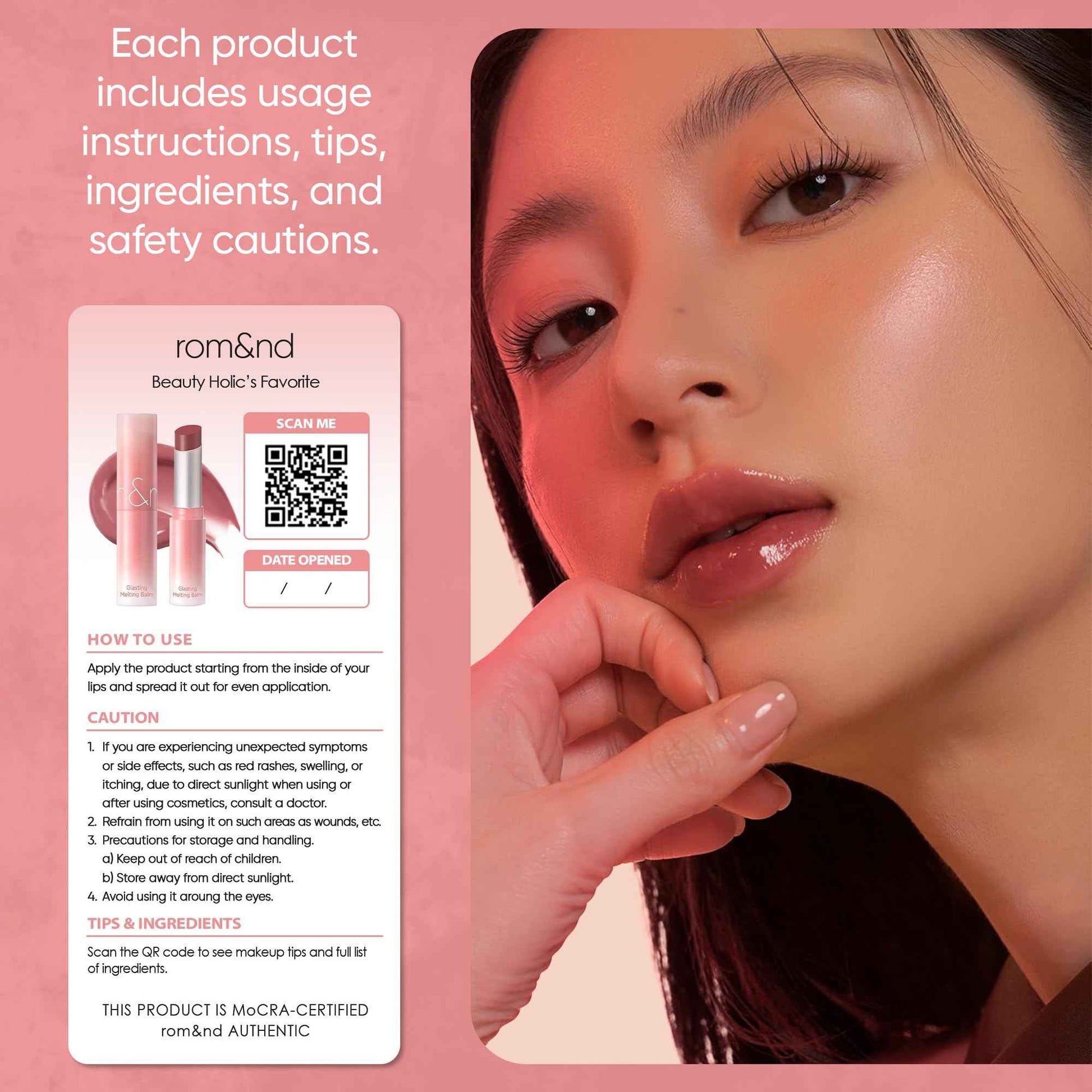 Glasting Melting Balm - High-Shine, Hydrating Tinted Lip Balm - Buildable Gloss & Vegan Formula - Korean Glossy Lip Balm with Shea Butter 0.12 oz (#12 Veiled Rose)