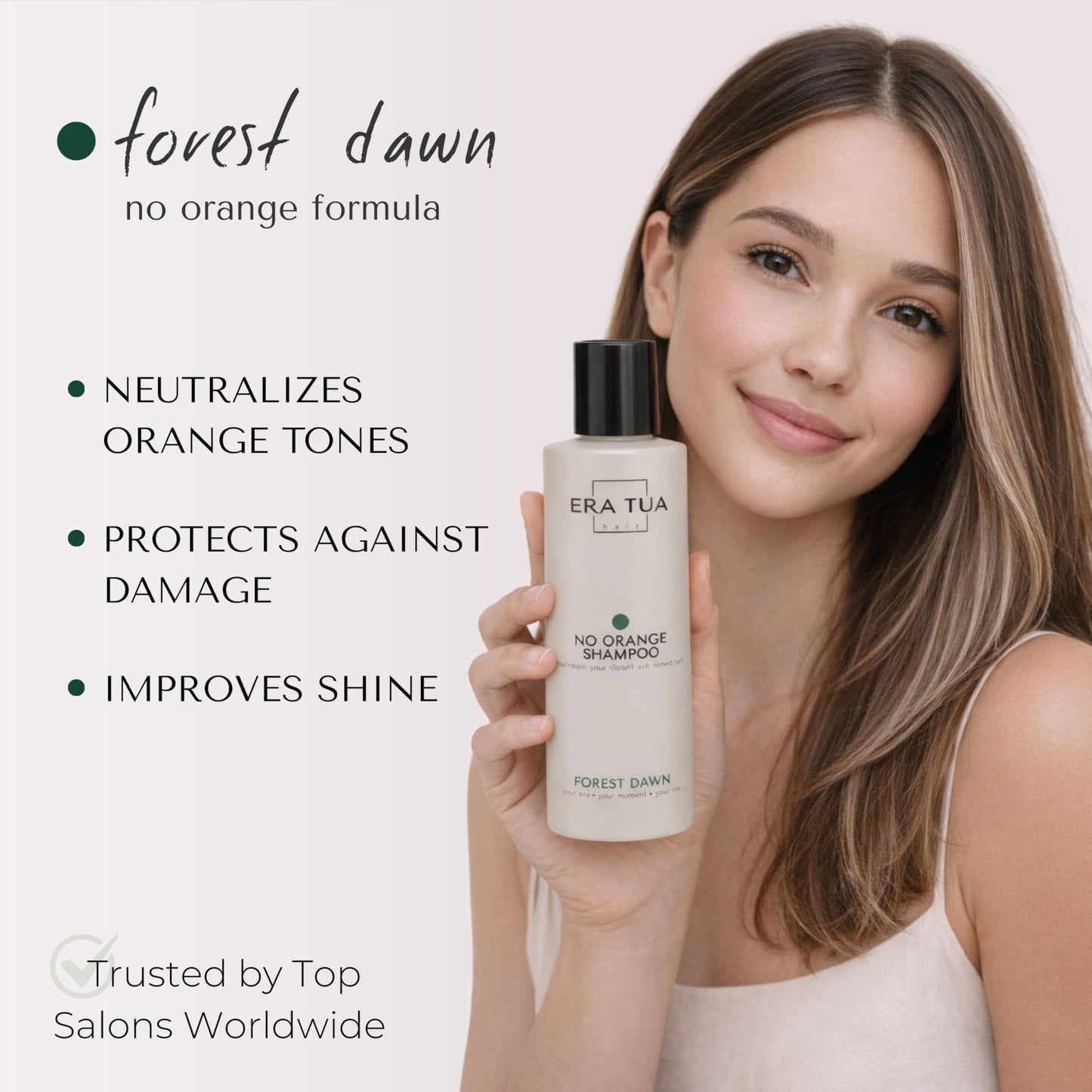 ERA TUA Forest Dawn No-Orange Hair Shampoo| Dutch Made Blue Pigment Neutralizer for Orange & Copper Hair Tones | Paraben Free Formula | Sweet Mandarin, Bergamot, Pink Rose & Vanilla Scent | 750 ml