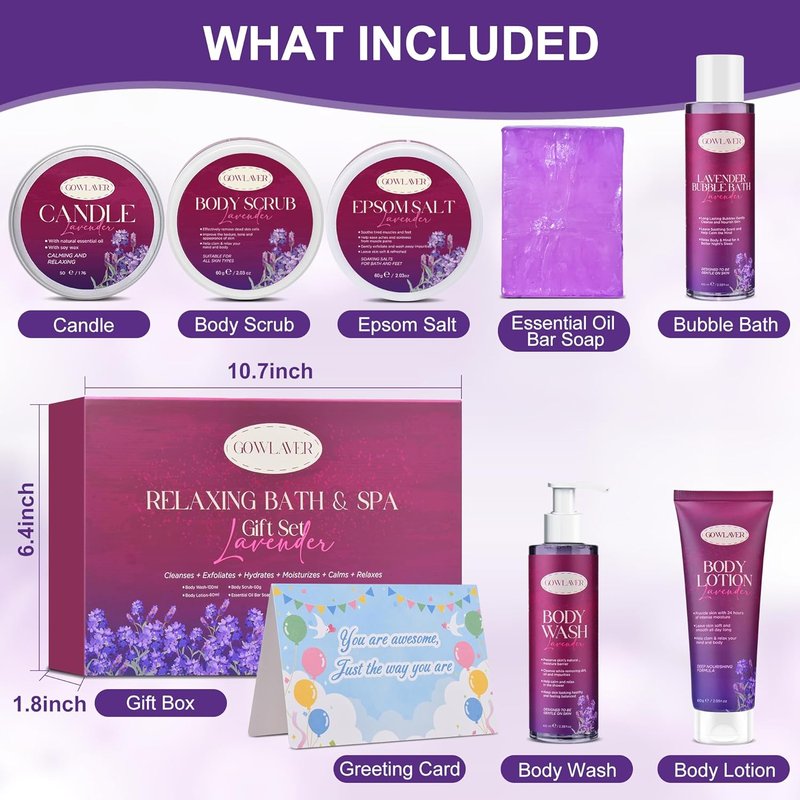 Relaxation Spa Basket - Stress Relief Gift Set for Women | Self-Care Package for Mom, Sister, Wife, or Best Friend