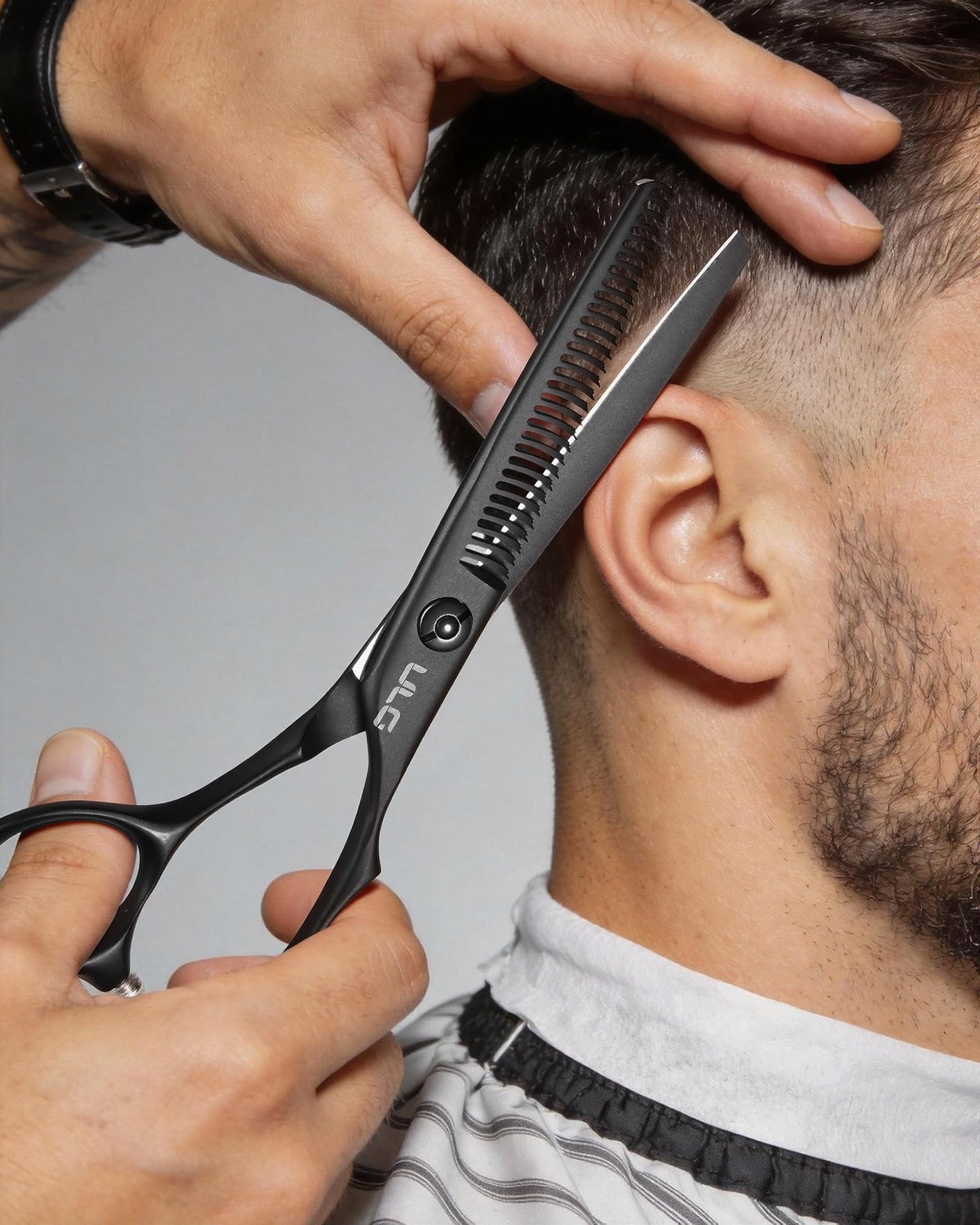 ULG Texturizing Shears – Professional Stainless Steel, 30-Teeth Thinning Scissors, Teflon Coated, Deer Tooth Blades for Precise Thinning and Layering, Ideal for Stylists and Barbers