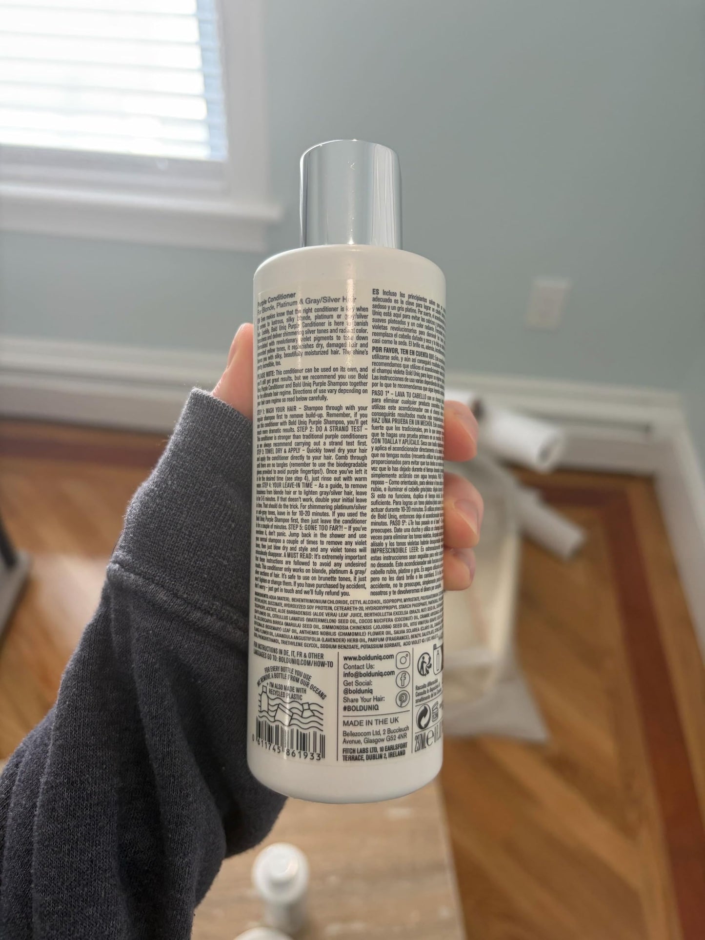 Purple Conditioner for Blonde, Platinum & Gray/Silver Hair. Reduce Brassy Yellow Tones. Toner for Bleached & Highlighted Hair - Moisturises - Cruelty Free, No Parabens or Sulfates - 237 ml