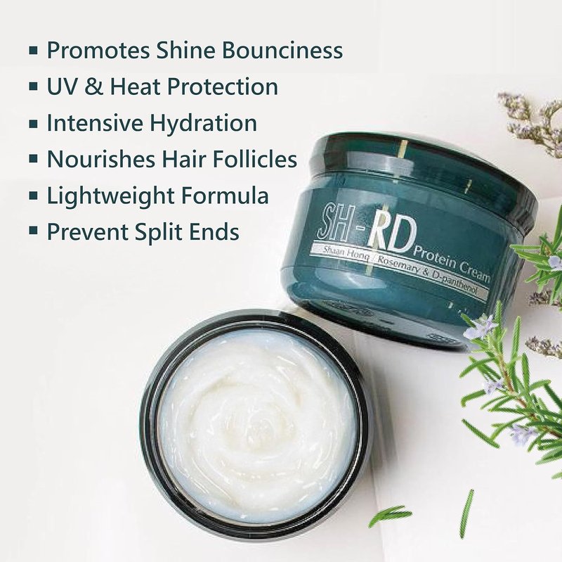 SH-RD Protein Cream - Leave-In Conditioner for Dry, Damaged Hair | 2.71oz with Rosemary Extract & Silk Protein