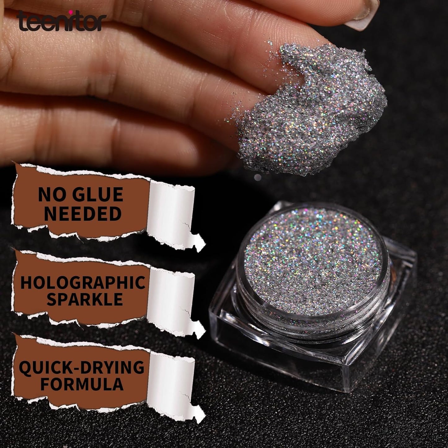 Teenitor Face Glitter Body Glitter, Clear White Body Glitter Gel, Hair Glitter Gel, 6 Shapes Rave Glitter, Mermaid Sequins Makeup Glitters Face Paint, Chunky Sparkling Glitter Gel for Women