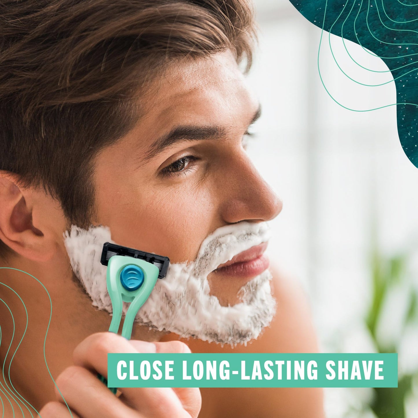 Preserve POPi Shave Razor Blades Refills - 5 Blade Razors for Men & Women - Ceramic Coated Shavers for Comfort with Aloe-Cocoa Butter Strip - Reusable Shaving Refill - 8 Pack