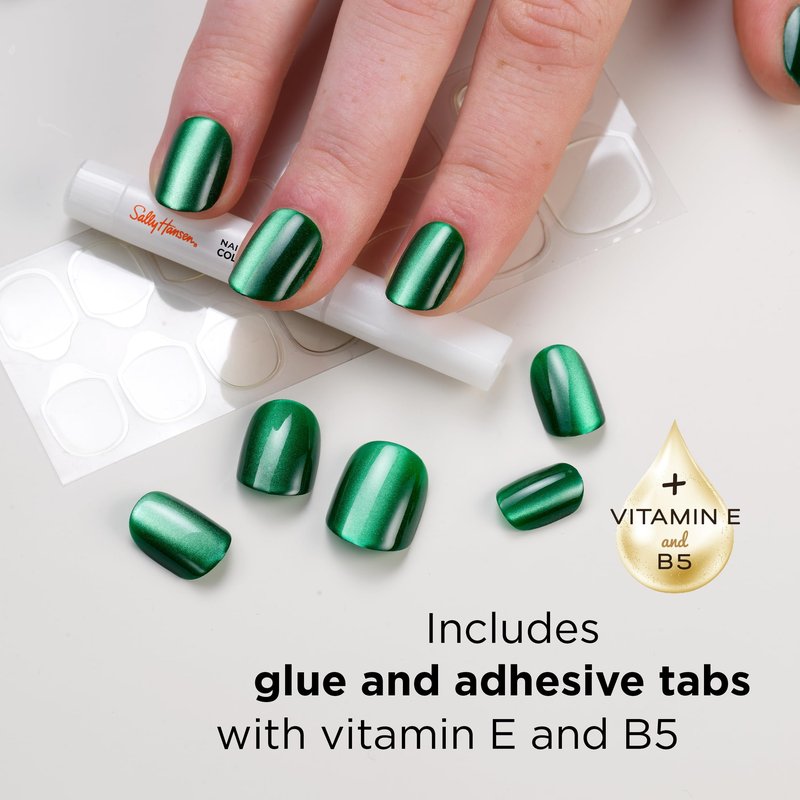 Sally Hansen Salon Effects Perfect Press-On Nails | Oval Shape | Easy to Apply, Non-Damaging | 30 Nails, Nail Glue, Adhesive Tabs, File | Out of This Pearl