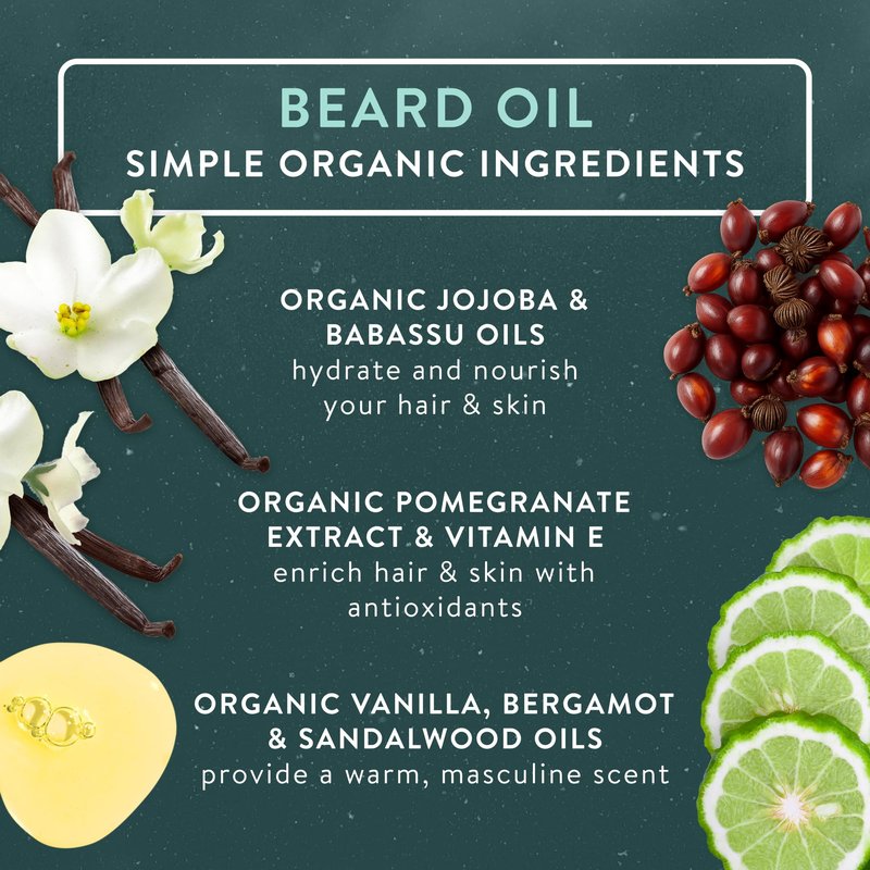 Badger Beard Grooming Kit, Organic Beard Oil Bottle + Organic Beard Balm Tin, Subtle Masculine Scent, Organic Mens Beard Care for Healthy Beard Growth, 2-Pack