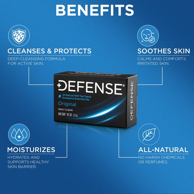 Defense Soap 5pk All Natural Tea Tree Bar Soap for Men | Made by Wrestlers with Tea Tree Oil & Eucalyptus Oil to Promote Healthy Skin