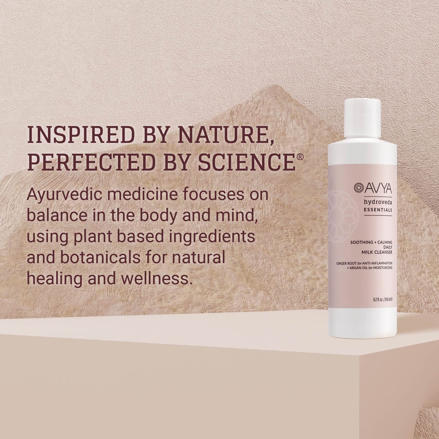 AVYA Hydroveda Essentials Daily Milk Cleanser (8.2oz) - Advanced Ayurvedic Skincare/Removes Makeup and Impurities for Natural Radiance/Ginger Blend Great for Sensitive Skin
