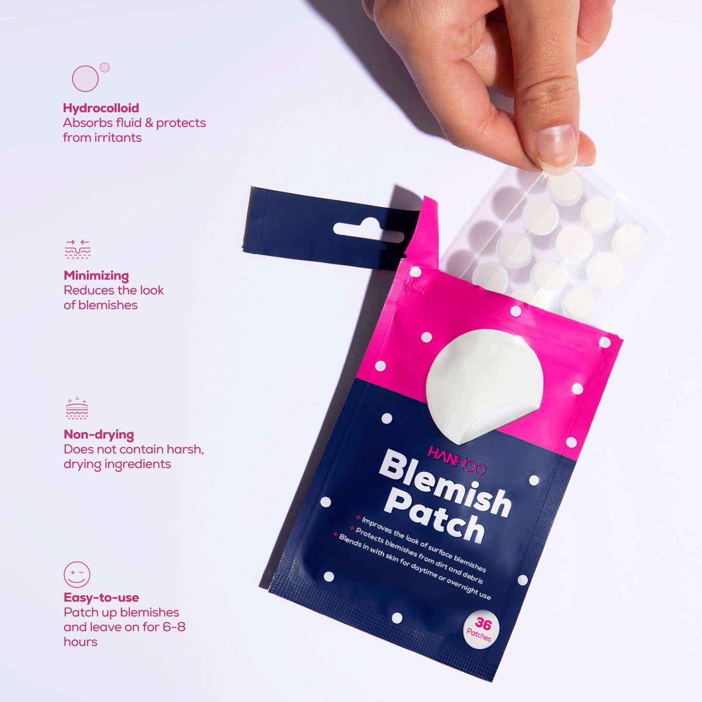 HANHOO Blemish Patch, Hydrocolloid Pimple Patches for Acne, 432 Count, 12 Pack, Invisible Acne Spot Patches That Shrink Pimples, Absorb Fluid, and Protect from Finger-Picking and Dirt for Clear Skin