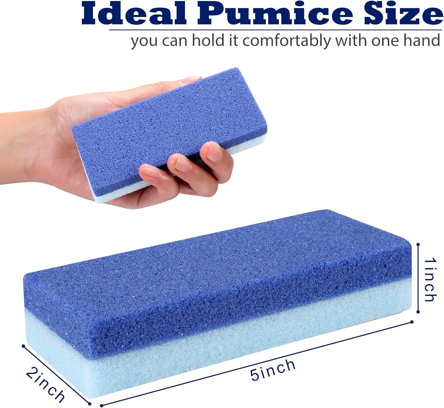 6 Pack Foot Pumice Stone for Feet Callus Remover, EWAGOA Pedicure Tools for Feet, Foot Exfoliator and Foot Scrubber Dead Skin Remover Cracked Heel Repair (6-Blue)
