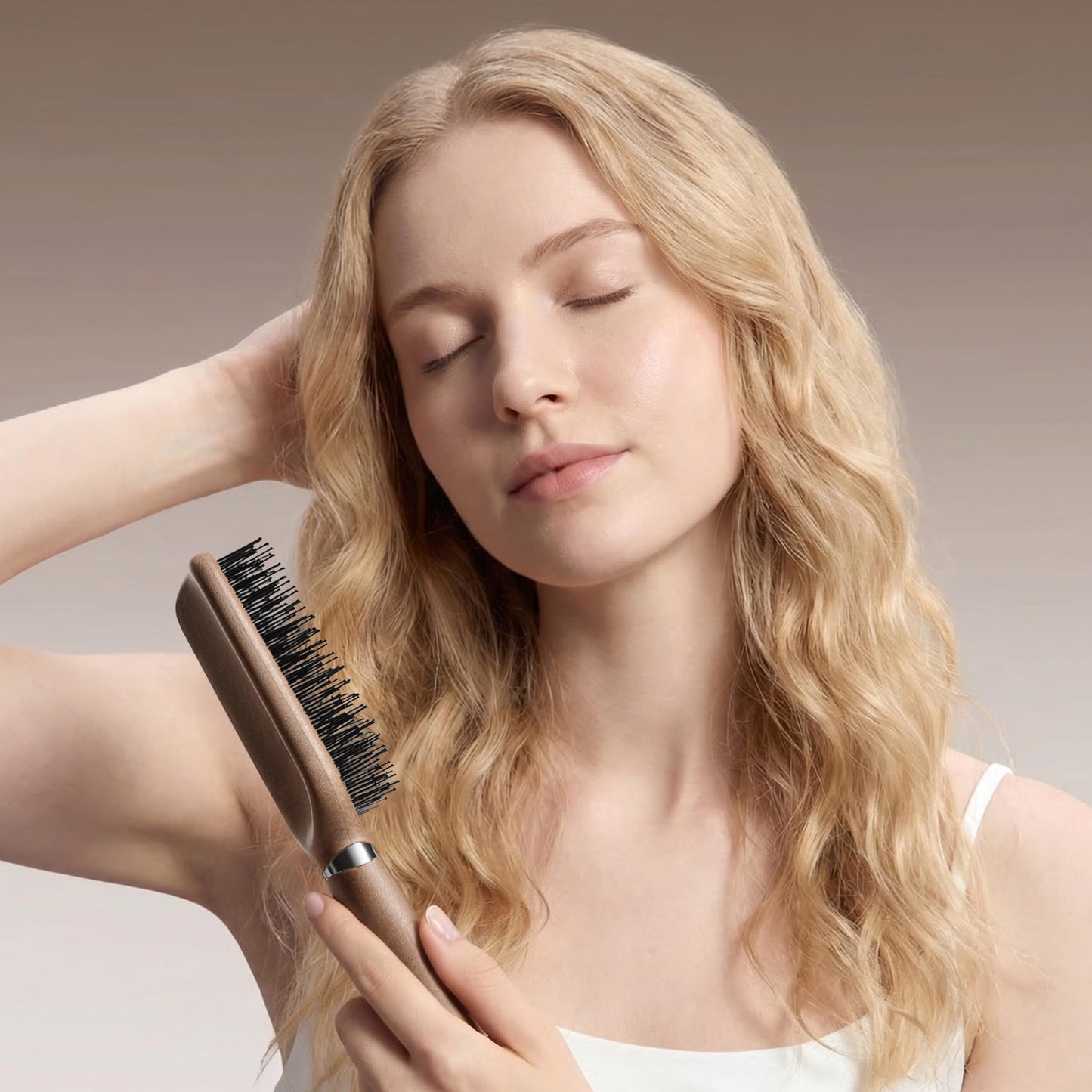 Detangler Brush for Curly Hair, Detangling & Curl Defining Hairbrush for Women & Men, Soft Double Nylon Bristles, Eliminates Knots & Breakage, Wet & Dry Styling Brushes for Fine/Straight/Long Hair