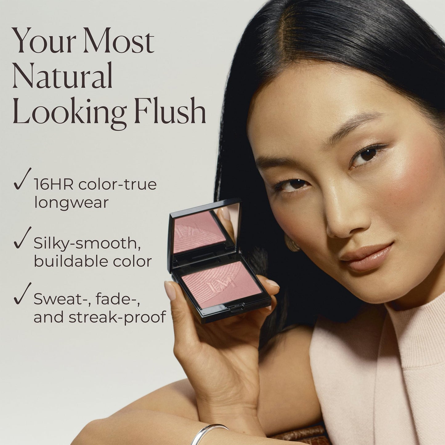 Laura Mercier Blush Color Infusion Duo, Matte & Luminous Powder Blush, Talc‑Free, 16HR Wear, Buildable Natural Finish, Passionfruit - Warm Pink