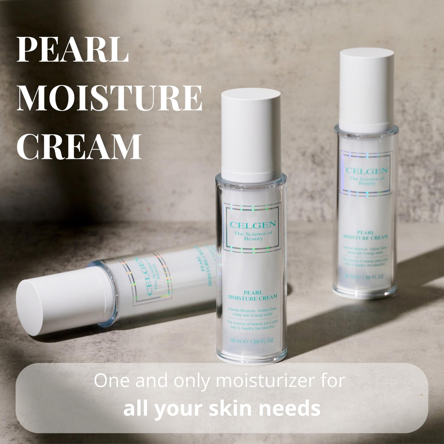 CELGEN Pearl Moisture Cream – Hydrating Daily Face Moisturizer with Hyaluronic Acid, Jojoba Oil, Pearl Extract and Birch Sap Water, Soothing Facial Gel for Nourishing Skin (1.69 fl oz)