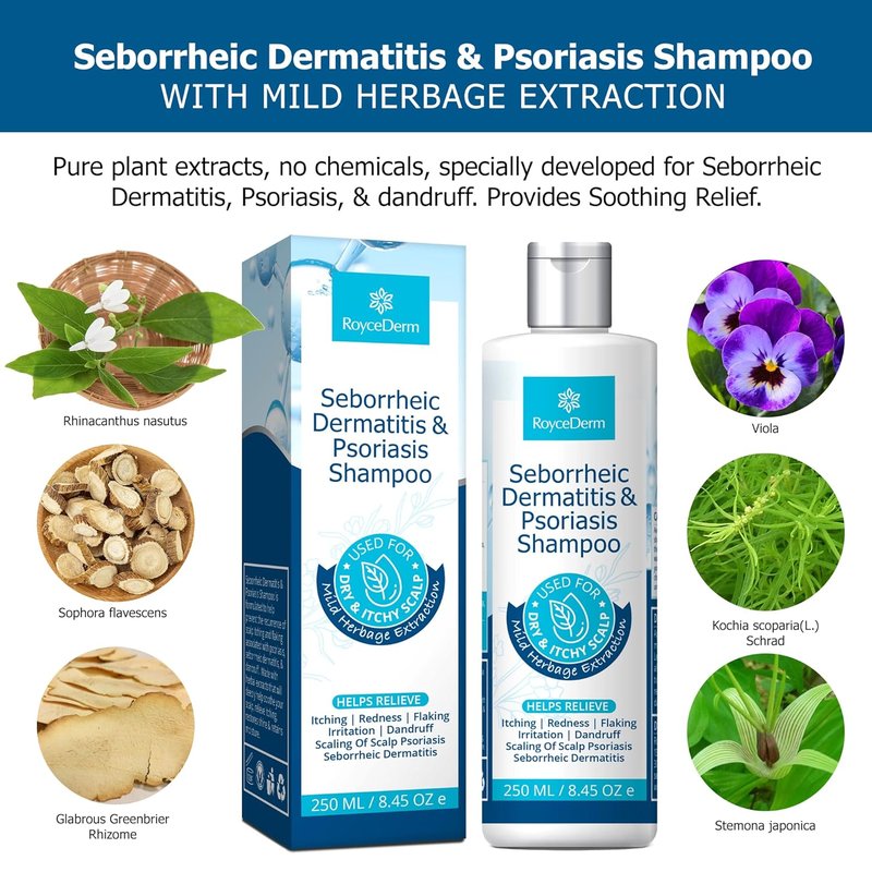 Roycederm Psoriasis Shampoo & Conditioner Bundle - Dry, Itchy Scalp Relief | Scalp Care Set
