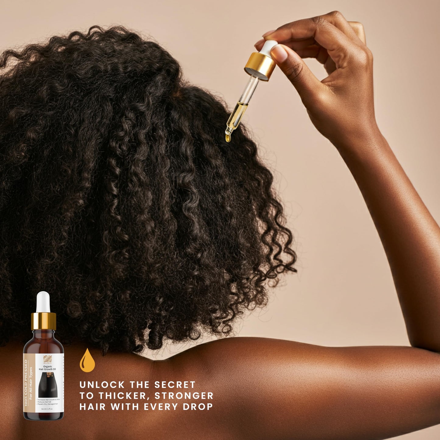 Five Rivers Soul Organic Hair Growth Oil, 100% Cold Pressed Organic, Traditional Scalp & Hair Massage, Thickness Shine Repair for Damage & Thin Hair,Amla Blackseed Olive Castor Coconut Rosemary 2 oz