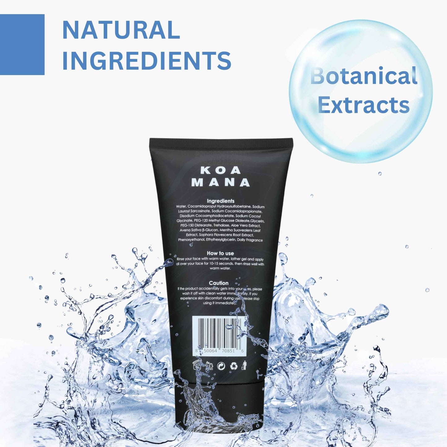 GOODY 2'S KOA MANA Foaming Face Wash for Men, 100% Organic, Pure Plant Ingredients, 180 ml