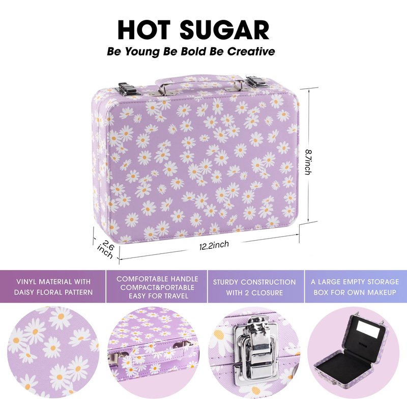 Hot Sugar Makeup Kit for Teenager Girls 13-15, All in One Beginner Makeup Kit for Women Full Kit, Teen makeup kit Cosmetic Gift Set on Birthday Christmas(Purple Daisy)