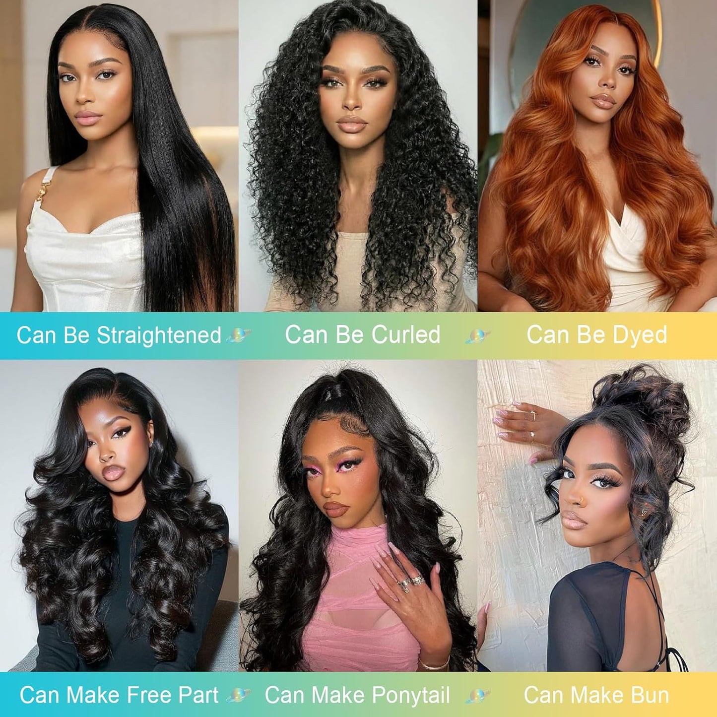 13 x 4 Lace Frontal Closure - Body Wave HD Transparent Lace Front With Bangs | 100% Remy Human Hair, 150% Density, Natural Color, 18 Inch