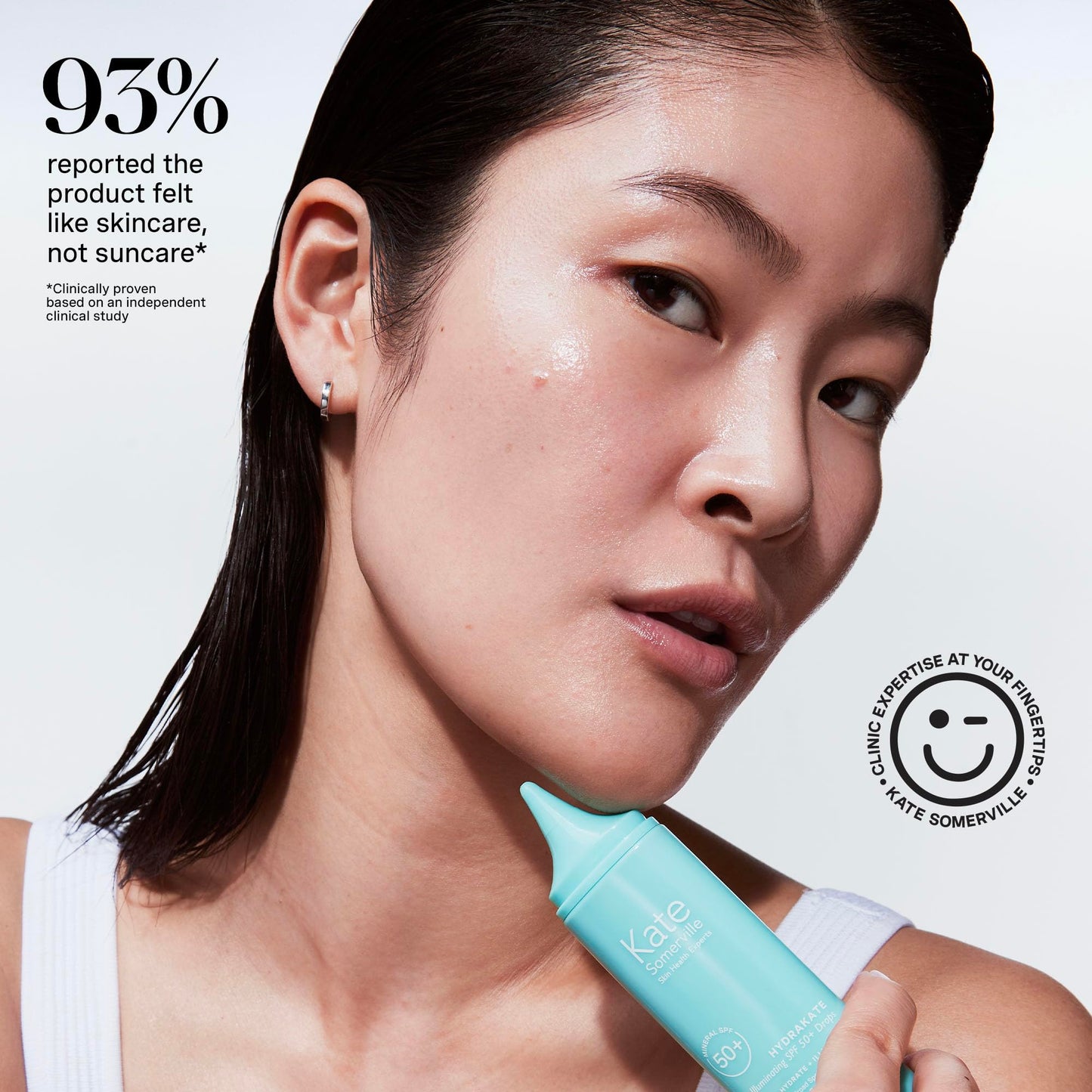 Kate Somerville HydraKate Illuminating Sunscreen Drops – Tinted SPF 50+ Mineral Sunscreen with Zinc Oxide, Moisturizing & Anti-Aging Sun Protection, 2 x 1.7 Fl Oz
