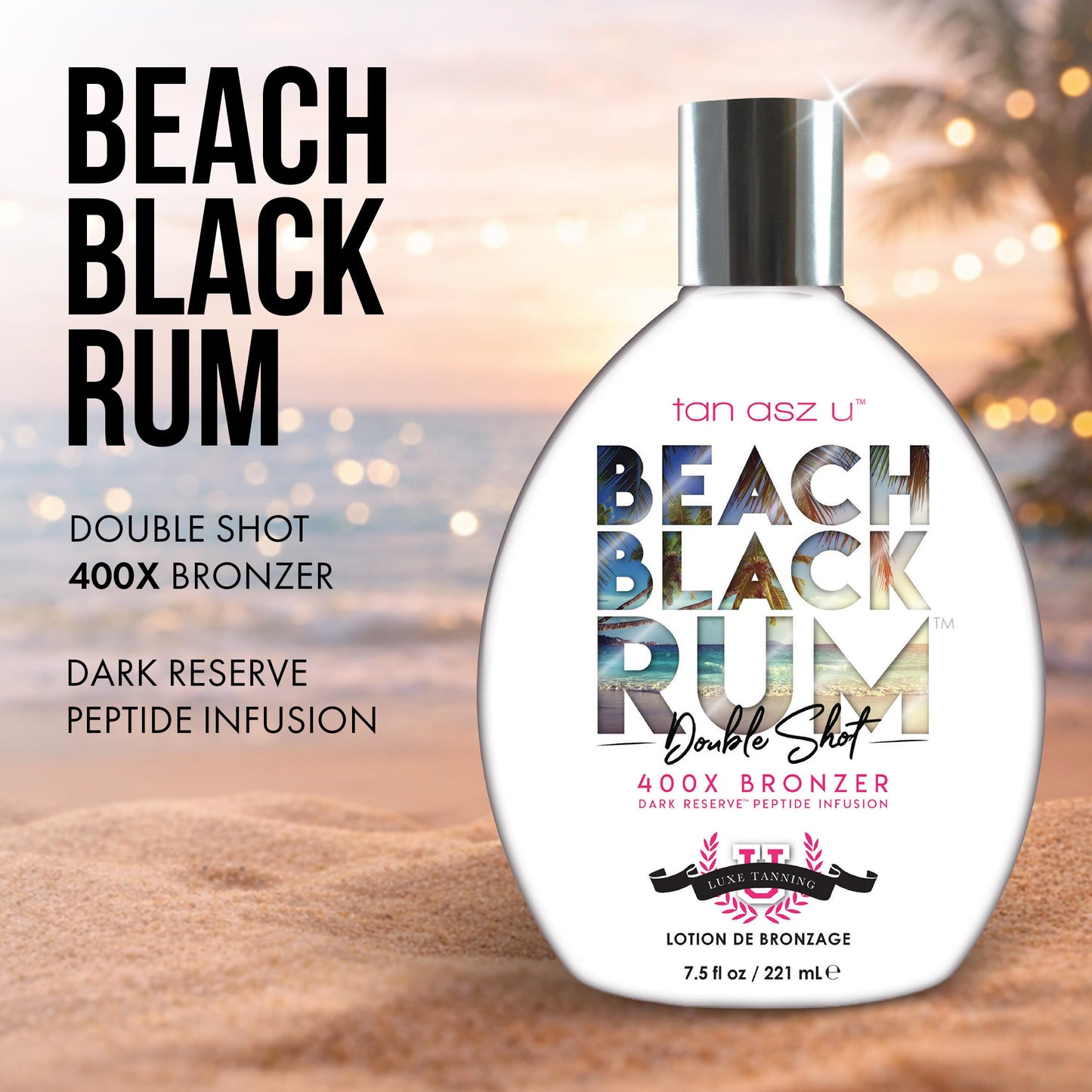 Tan Asz U Beach Black Rum 400X Bronzer Indoor Tanning Lotion, 13.5 Fl Oz