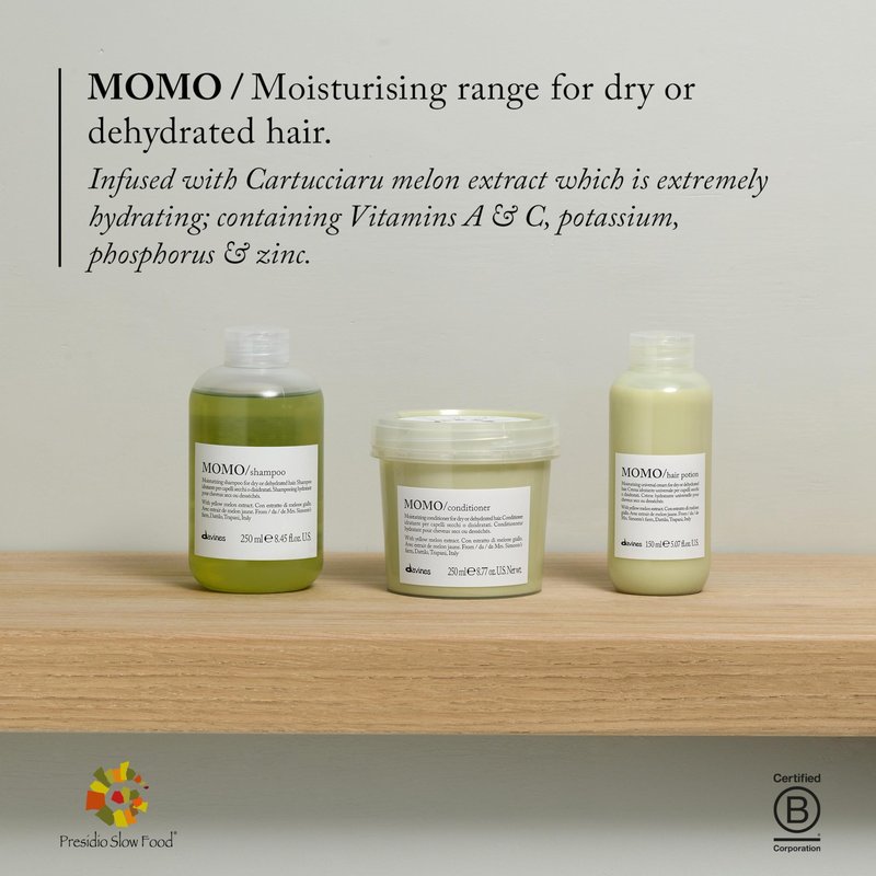 Davines MOMO Potion, Leave-In Combing Cream with Moisturizing Formula for Dry and Dehydrated Hair - Restores Hydration, Softness, and Shine with Melon Extract, Weightless, 5.07 Fl Oz