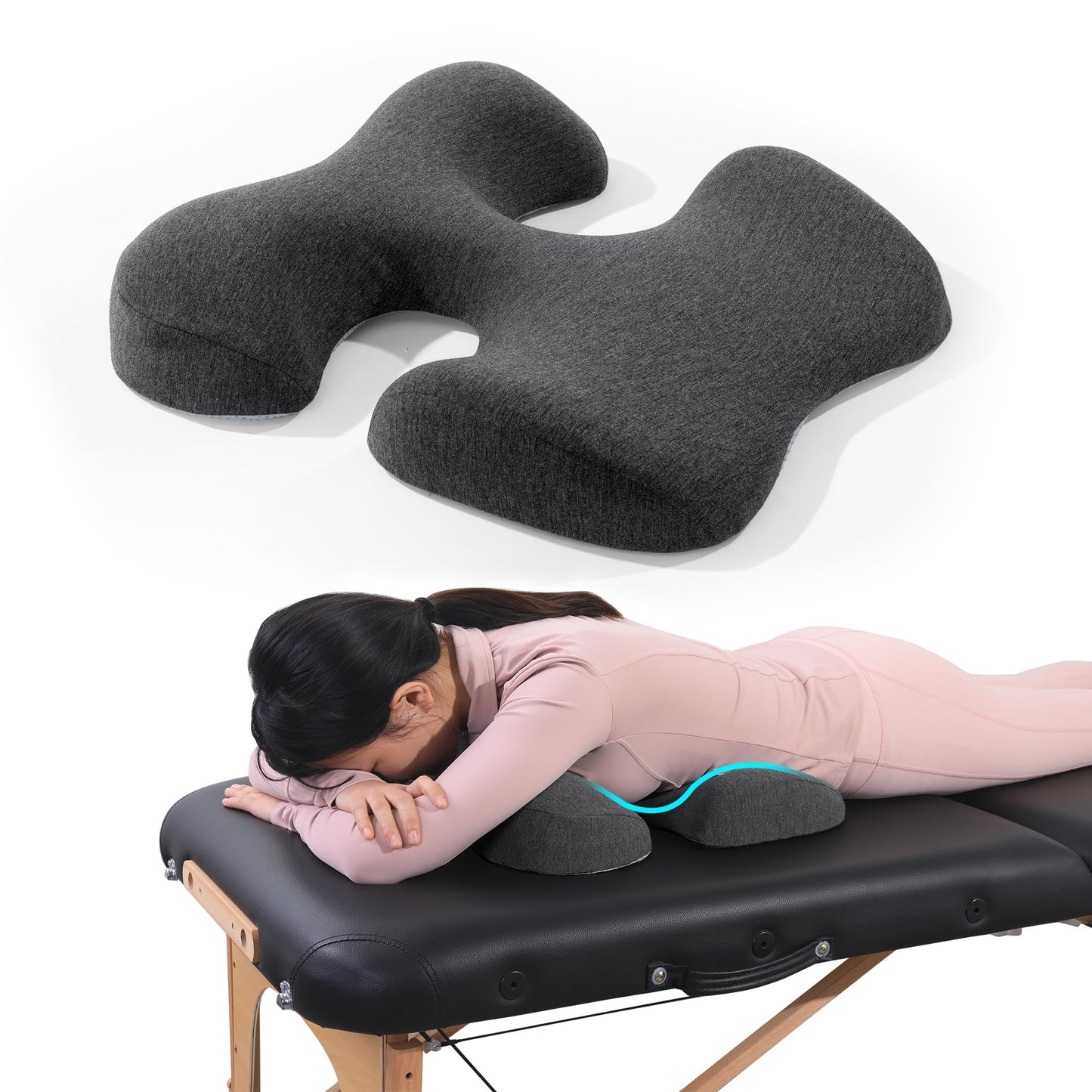 MABOZOO Breast Pillow for Massage, Women's Massage Bolster Pillow Face Down Pillow Supportive Breast Pillow for Massage Nap Portable Travel Sleeping