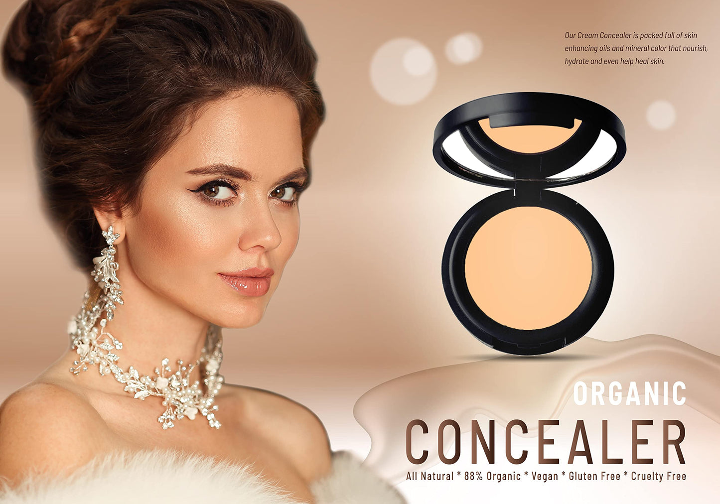 Mom's Secret 100% Natural Concealer, Organic, Vegan, Gluten Free, Cruelty Free, Made in the USA, 0.11 oz. (Bare Naked 12)