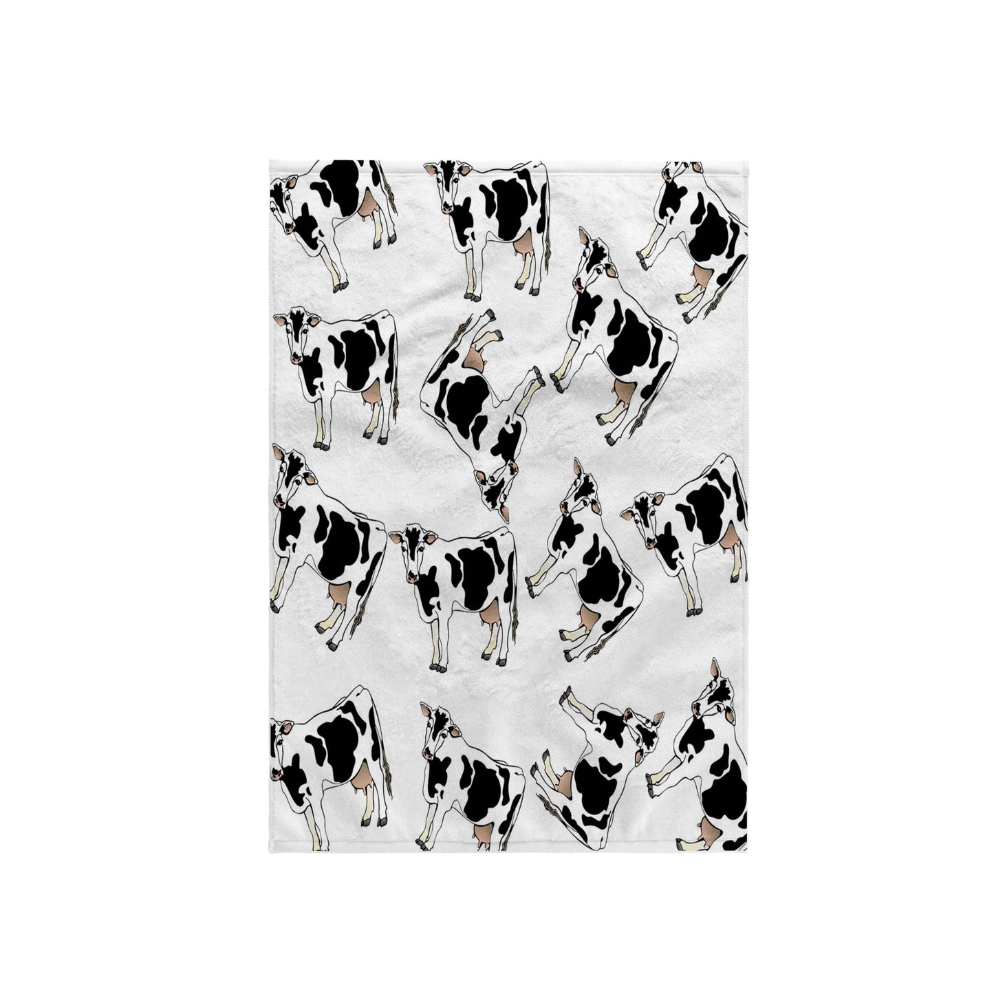 3D Rose Print of Cartoon Cow Toss Pattern Hand Towel, 15" x 22"
