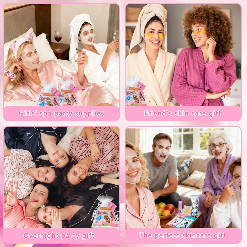144 PCS Spa Party Supplies for Women,Spa Day Favors Essentials Include Face Masks Skincare, Lip Balm, Under Eye Patches, Foot Bath Bomb,Mothers Day Gifts, Bulk Gifts For Women,Spa Kit Self Care