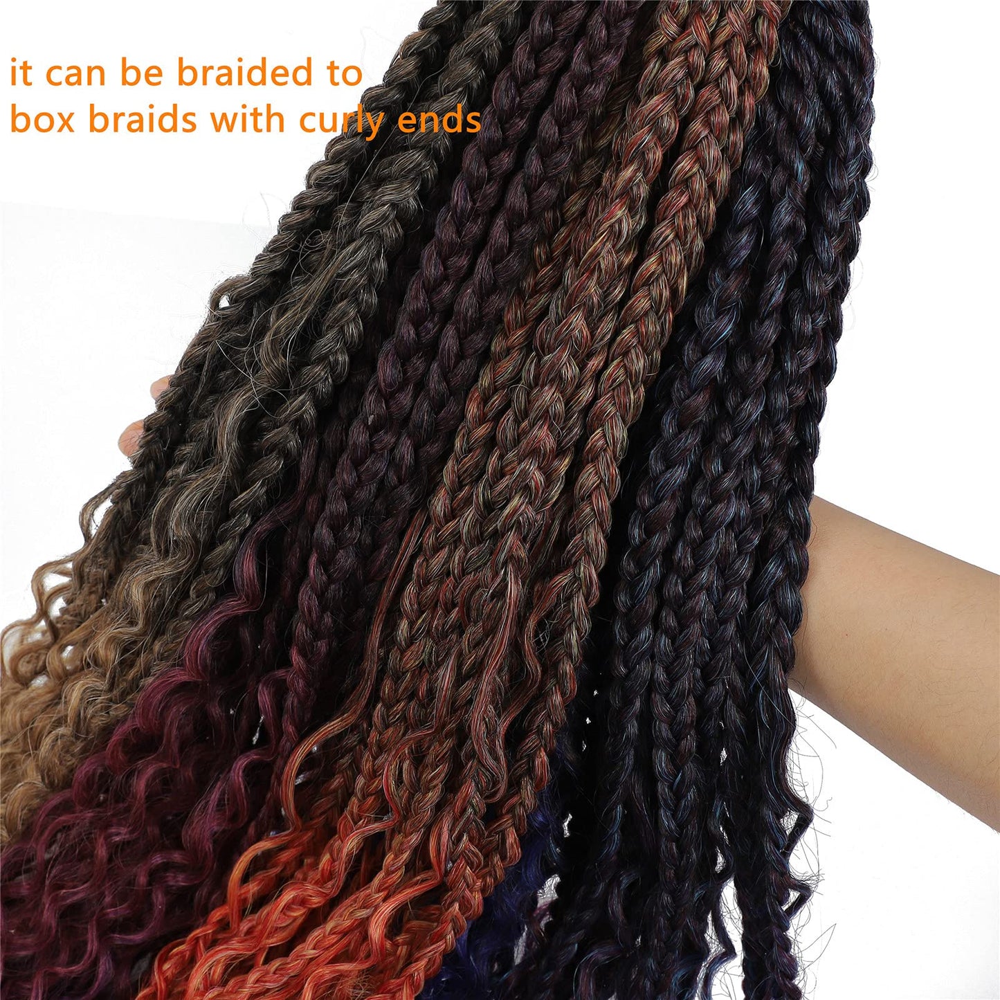 RUN SHUI Ombre Pre stretched Braiding Hair, 36 Inch 4 tones Braid Hair Extensions, 8 packs Multi Color Blend Braiding Hair Pre-stretched, Crochet Hair Braiding(36''-8packs, 1b/30/27/613)