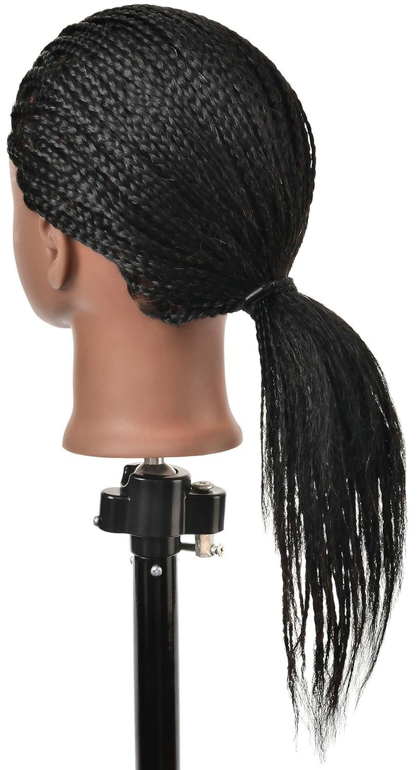 Real Human Hair Mannequin Head - Cosmetology Practice Doll with Stand for Braiding & Styling | 100% Authentic Hair