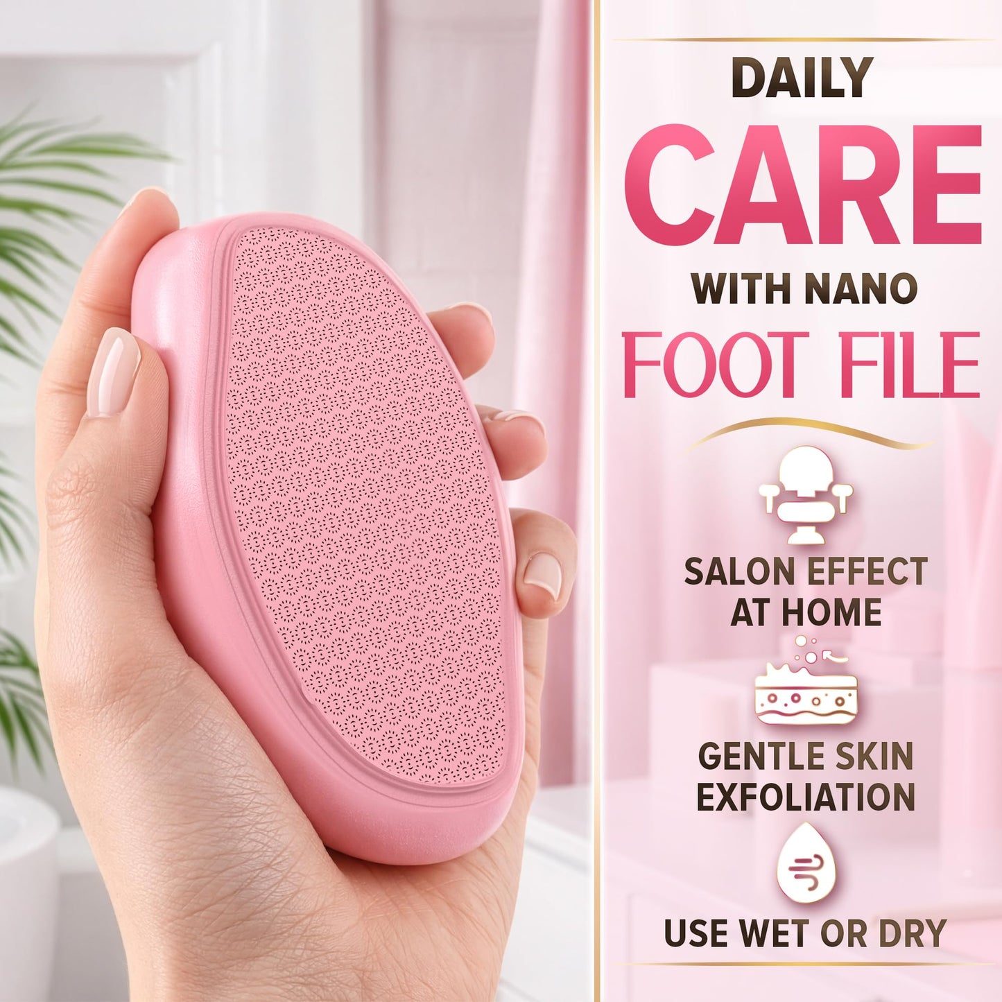 4.6" Nano Glass Foot File for Pedicure, Cracked Heels & Dead Skin