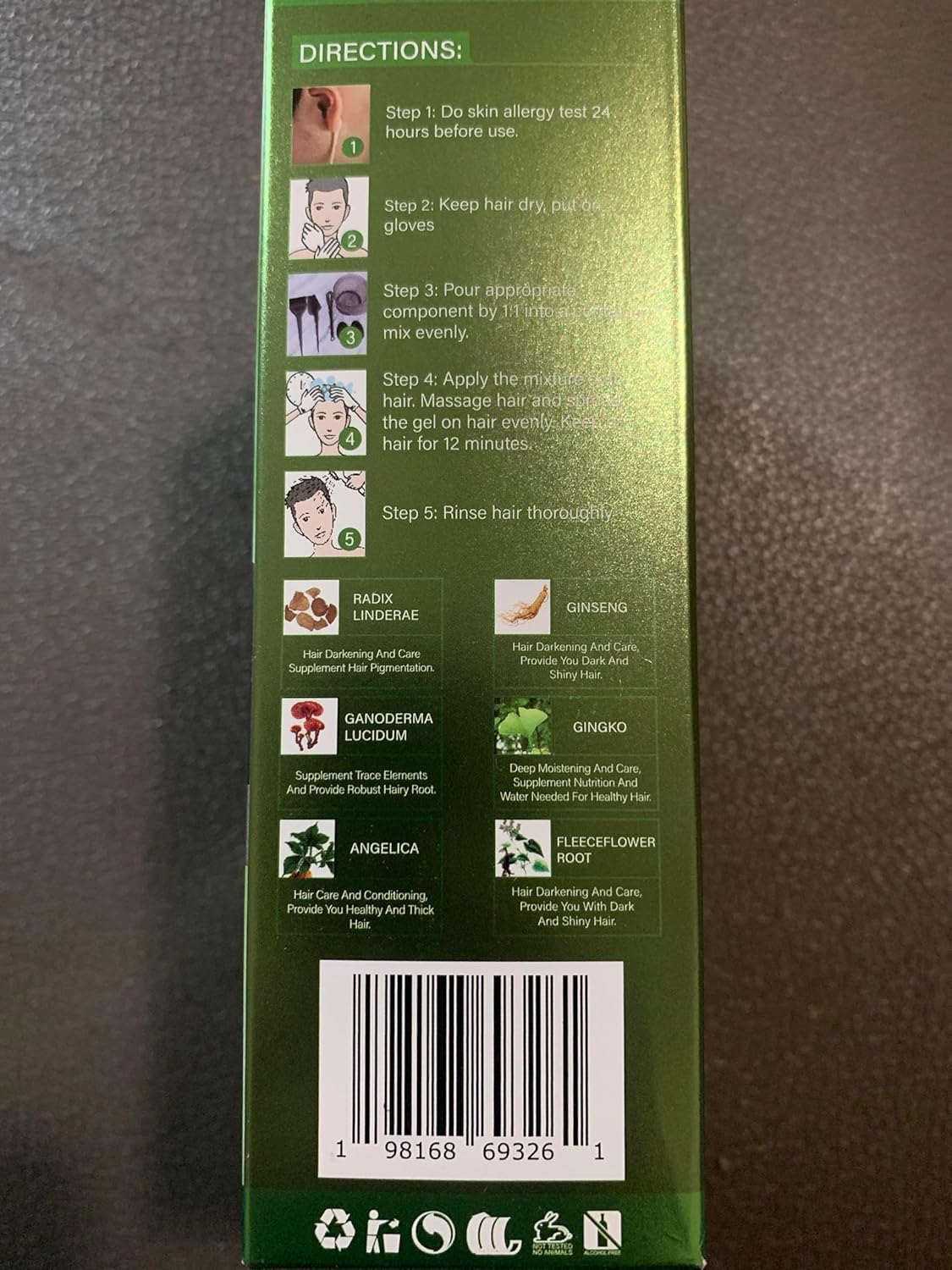 Natural Hair Color Gel - 3 in 1 Semi-Permanent Black Dye for Gray Coverage | Plant-Based with Olive Extract, 500ml x 2