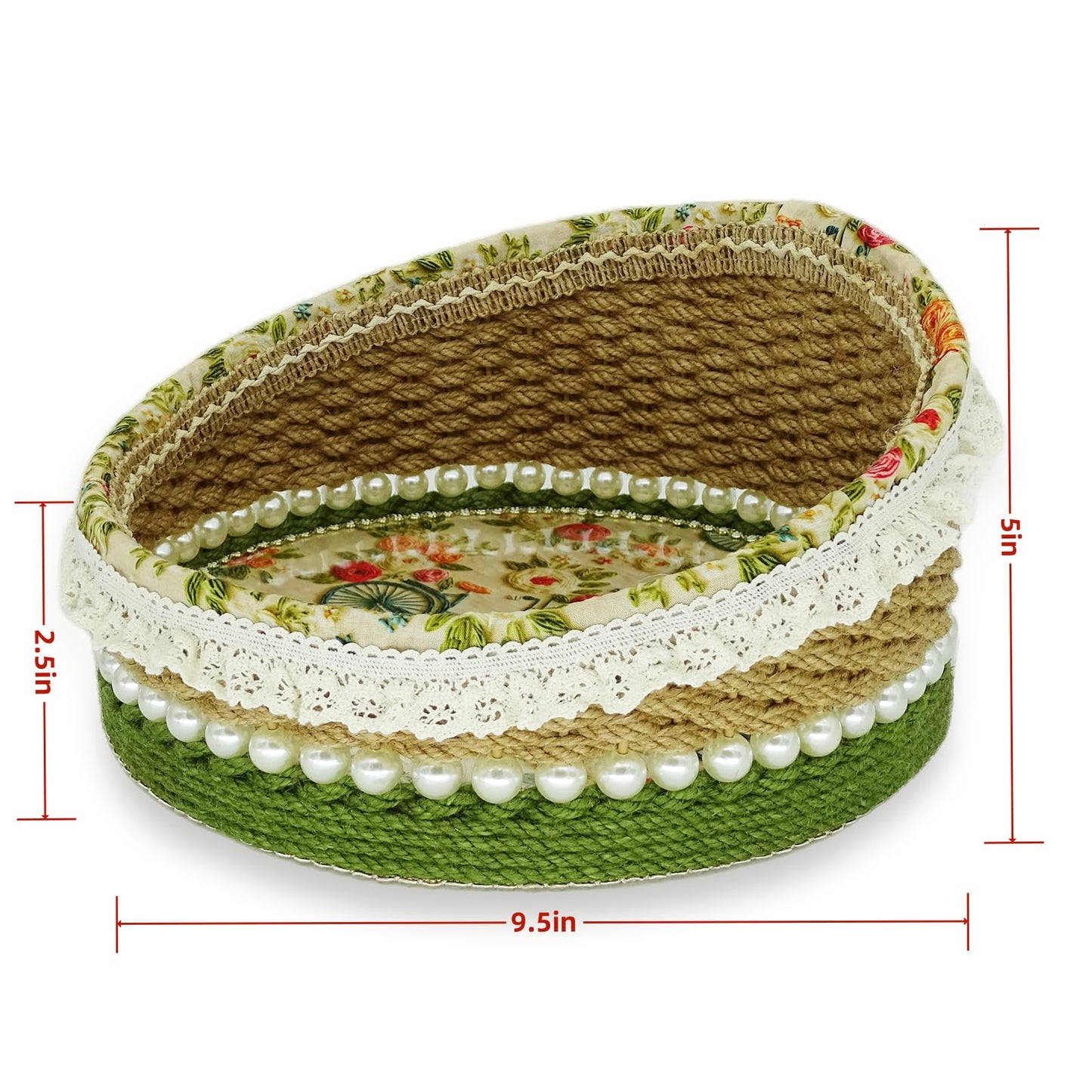 Zenpeace Hand-Woven Basket, It Can be Used for Cosmetics Storage, Perfume Storage, Lotion Storage, Cosmetics Organization and Multi-scene Decoration