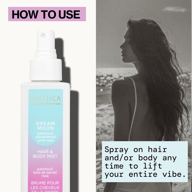 Pacifica Hair Perfume & Body Fragrance Mist - Dream Moon Scent with Vanilla, Almond & Spices | Alcohol-Free, Vegan, 6.5 oz
