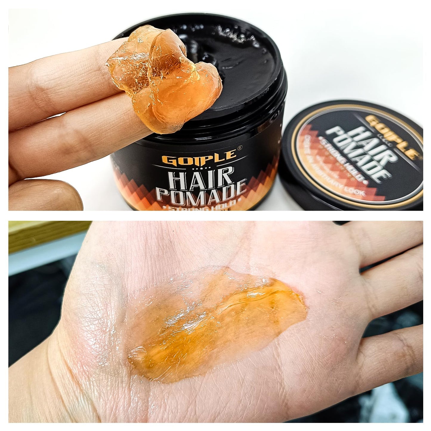 Goiple Original Hair Pomade for Men Strong Hold - High Shine Mens Hair Gel Pomade Water Based Mens Hair Products- Flake Free Hair Gel Easy To Wash Out All Day Hold For All Hairstyles 2PCS