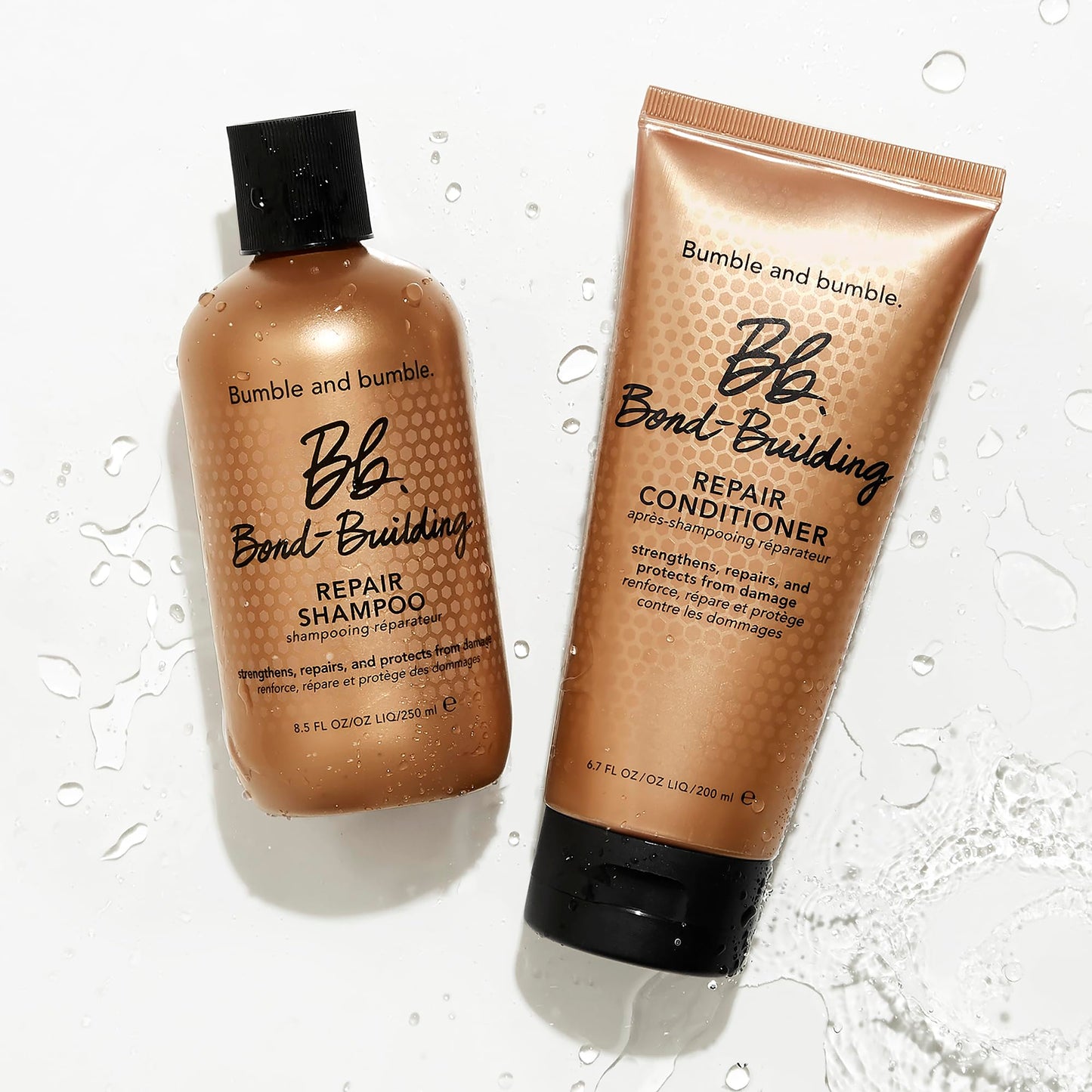 Bumble and bumble. Bond-Building Hair Repair Shampoo | Strengthens and Prevents Breakage| Smooths Frizz, Adds Shine | For Damaged Curly, Wavy, Straight Hair Types, 8.5 Fl Oz