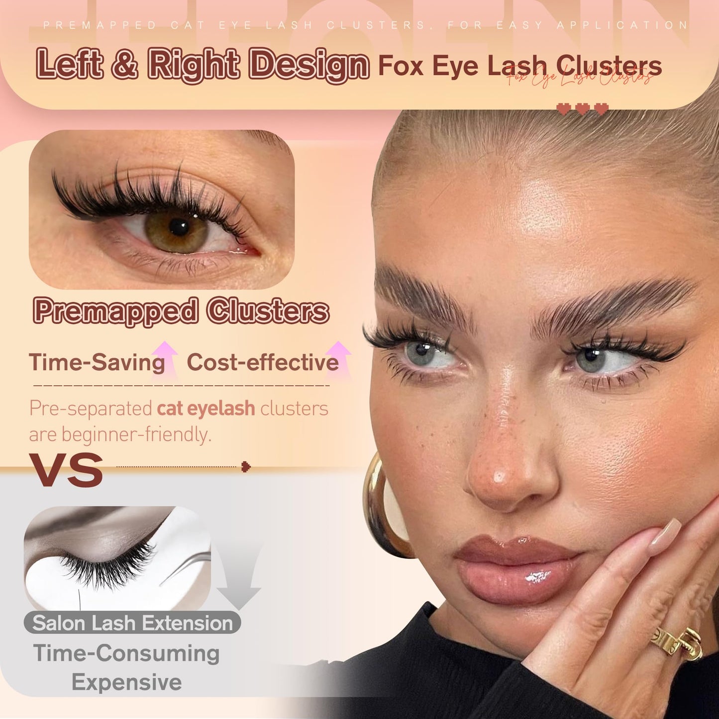 Manga Lash Clusters Cat Eye Cluster Eyelash Extensions Anime Individual Lashes Wispy Eyelash Clusters Fairy Lash Extension Fox Eye Cluster Lashes Spider Lash Cluster by EEFOFNN (10-16mm,D Curl)